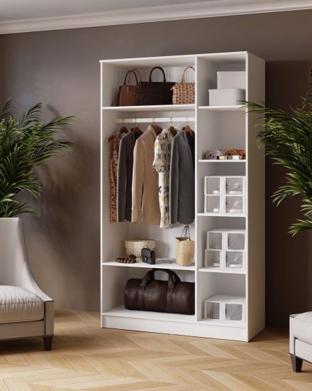 Шкаф комбинированный Ларс (1,2) без зеркала белый