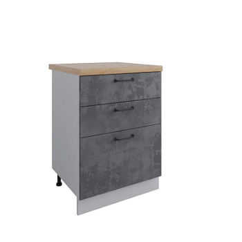 Стол Лофт Бетон тёмный КС3Я 600