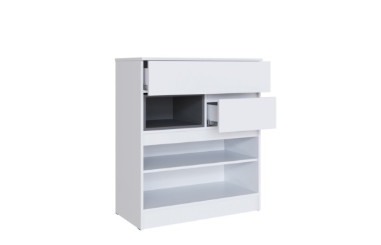 Спальня Мэнкс Комод МСК-21 белый/графит серый