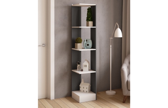 Стеллаж СТМ-1 графит серый/белый