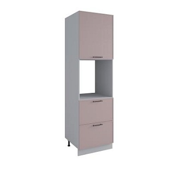 Пенал с нишей под духовку и ящиками Марта Пудра Скин ПНЯ 600