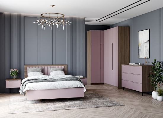 МС Роза Шкаф 450 Орех Франклин/Тренто Пудра скин