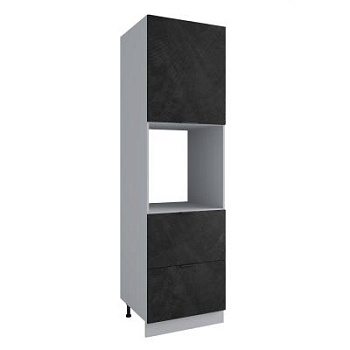 Пенал с нишей под духовку и ящиками Фенис Палм Графит ПНЯ 600