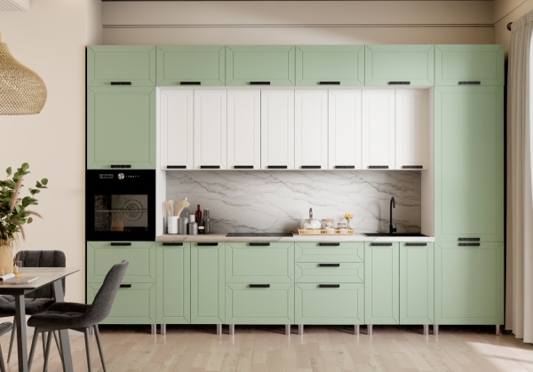 Модульная кухня Лилия Фисташка / Молочный