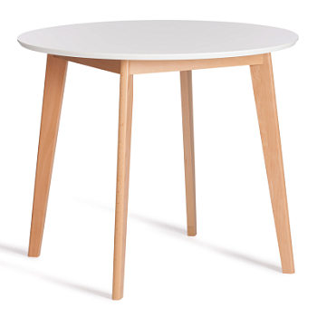 Стол обеденный BOSCO (Боско) Белый+Натуральный ( Бук)