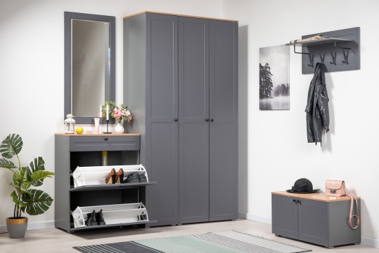 Модульная прихожая Остин Серый Графит/Дуб Вотан