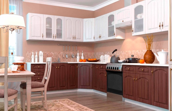 Модульная кухня Монако Сандал / Бразильский орех