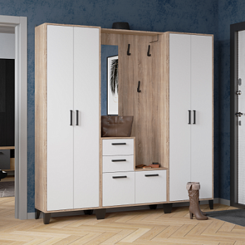 Модульная прихожая Витра дуб сонома/белый