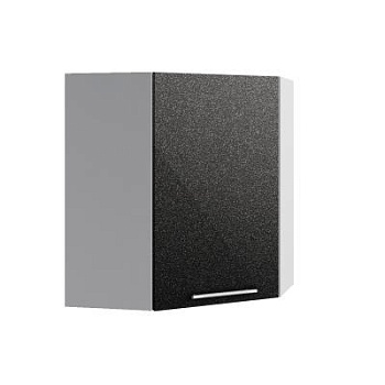 Верхний шкаф Олива Чёрный ПУ 600*600