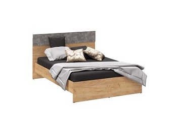 Спальня Асти кровать (1,4) дуб крафт золотой/ателье светлое