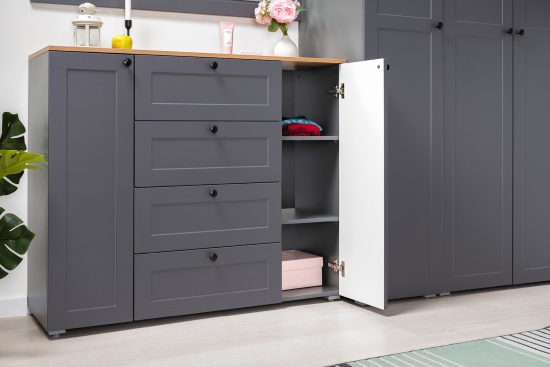 Модульная прихожая Остин Серый Графит/Дуб Вотан