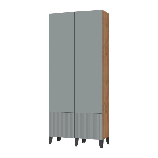 Гостиная Рея Шкаф РГШ дуб крафт золотой/гранит софт матовый