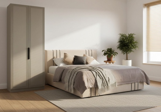 Шкаф 900 МС Роза Бежевый / Сиена Бежевый софт