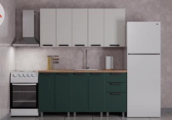 Кухня Лаванда 1.6 Керамика/Изумруд