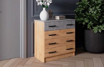 Спальня Асти комод дуб крафт золотой/ателье светлое