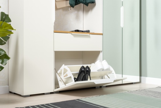 Модульная прихожая Октава Белый шагрень/Дуб Вотан