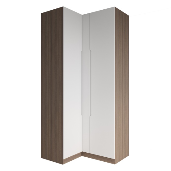 МС Роза Шкаф угловой 1100 Орех Франклин/Тренто Белый софт