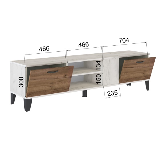 Тумба ТВМ-5 дуб крафт белый/дуб крафт табачный