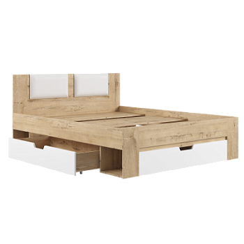 МС Марли Кровать МКР 1600.1 дуб бунратти/белый глянец