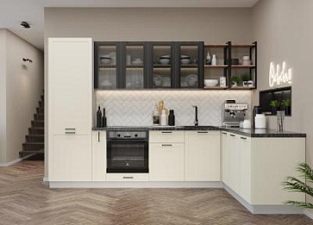 Модульная кухня Квадро Ваниль кожа