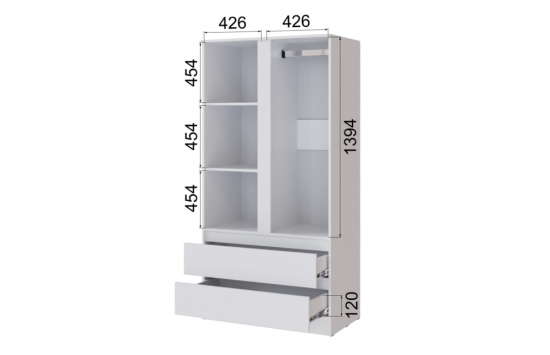 Гостиная Мэнкс Шкаф МГШ белый