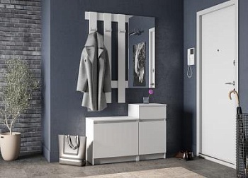 Прихожая МС Мори Белый Комплект: МПВ 600 + МПЗ 400 + МПТ 400 + МПТ 600