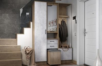 Прихожая «Дуся» 1.3 Цемент/Дуб бунратти