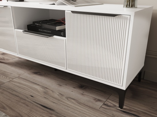 Тумба ТВ МС Кимберли Белый/ Белый Глянец