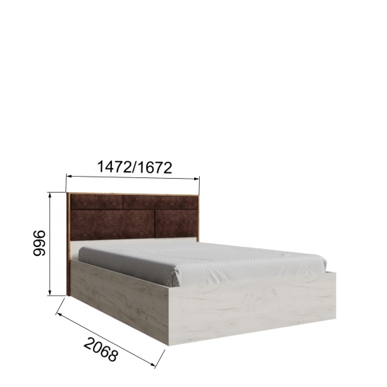 Лилль Кровать ЛСКР-1 1,4 корпус дуб крафт белый/дуб крафт табачный