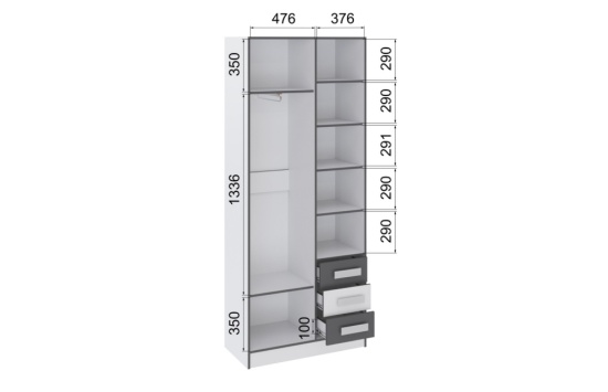 Спальня Тэбби Шкаф универсальный белый
