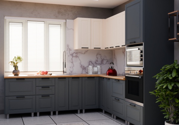 Модульная кухня Астра Сталь / Крем