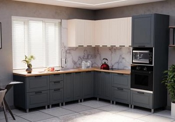 Модульная кухня Астра Сталь / Крем