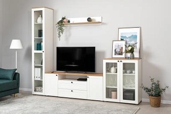 Модульная гостиная Остин белый/дуб золотой