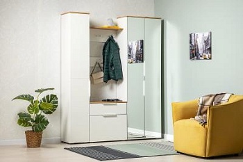 Модульная прихожая Октава Белый шагрень/Дуб Вотан