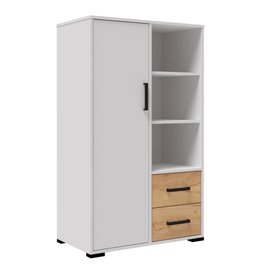 Спальня Лючия стеллаж книжный малый белый/дуб крафт золотой