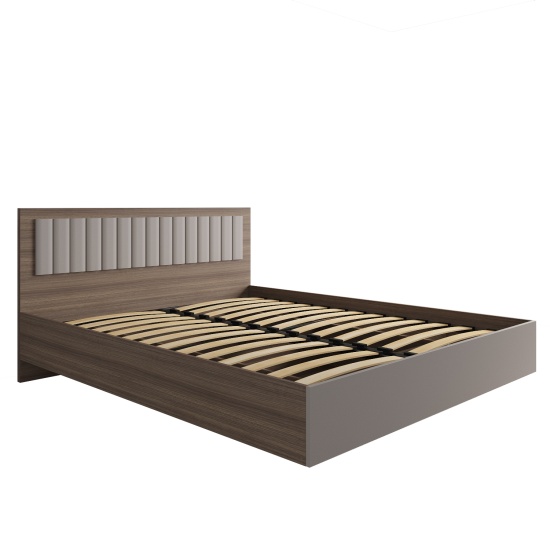 МС Роза Кровать 1600 Орех Франклин/Бежевый скин