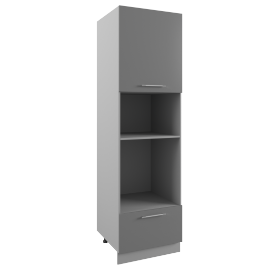 Пенал с нишей под духовку и СВЧ Тренто Штукатурка серая ПНС 600 правый