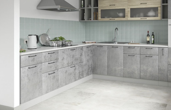 Модульная кухня Лофт Дуб майский / Бетон светлый