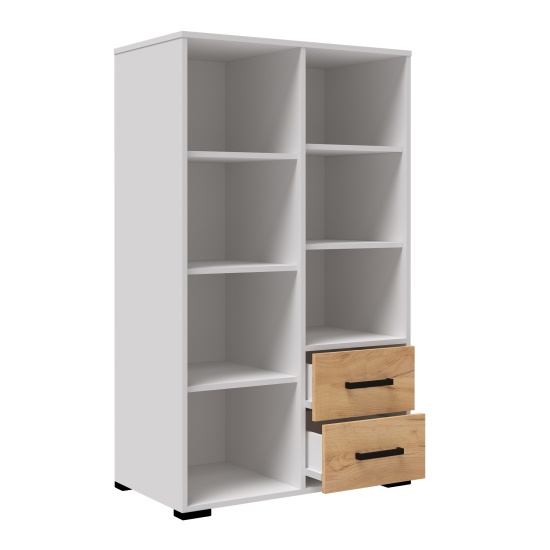 Спальня Лючия стеллаж книжный малый белый/дуб крафт золотой