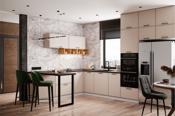 Модульная кухня Марта Бежевый Скин