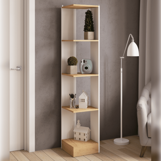 Стеллаж СТМ-1 белый/дуб крафт золотой