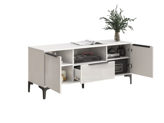 Тумба ТВ МС Кимберли Белый/ Белый Глянец