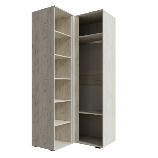 Лилль Шкаф угловой ЛСШ-25 дуб крафт белый