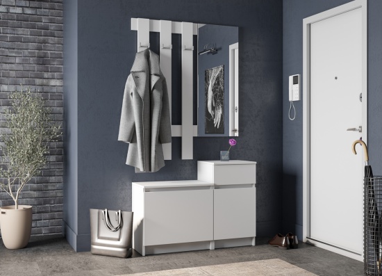 Модульная прихожая МС Мори Белый