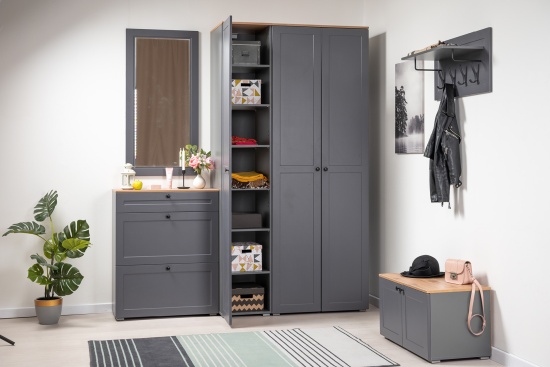 Модульная прихожая Остин Серый Графит/Дуб Вотан