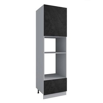 Пенал с нишей под духовку и СВЧ Фенис Палм Графит ПНС 600