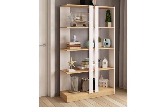 Стеллаж СТМ-2 белый/дуб крафт золотой