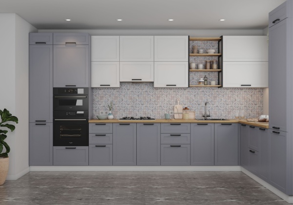 Модульная кухня Квадро Серый Эмалит