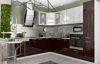 Модульная кухня Капля Белый / Шоколад