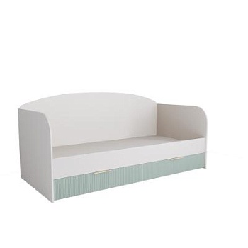 МС Лавис Диван-кровать ДКД 2000.1 Белый/Белый софт-Зеленый софт